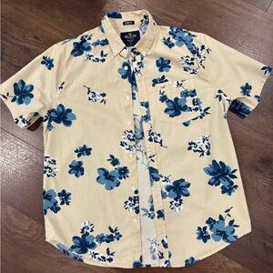 Hollister Men's Short-Sleeve Hawaiian Shirt Size Medium Slim Fit